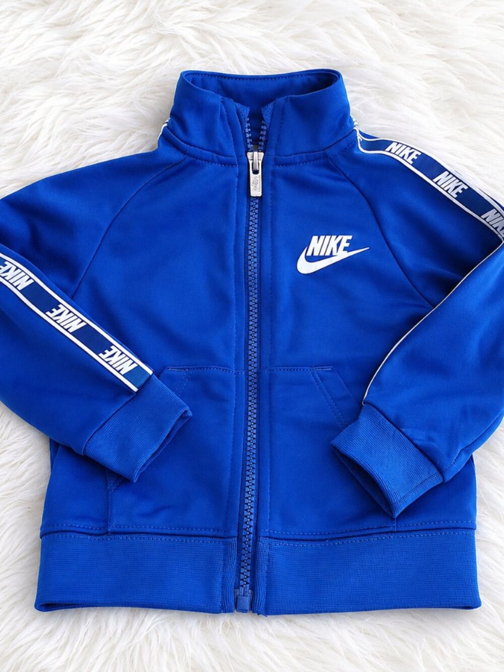 Nike Blue Unisex Taping Tricot Two Piece Tracksuit Set SZ 12M - Picture 2 of 9
